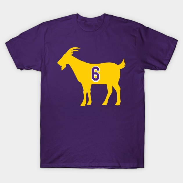 Los Angeles GOAT - number 6 - Yellow T-Shirt by BuzzerBeater00